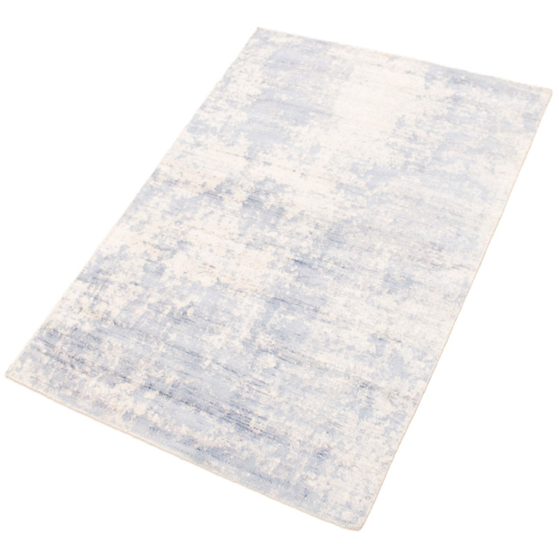Tapis à main one-of-kind à la main noué la bleu ciel 4 pi 8 po x 6 pi 10 po Suazo