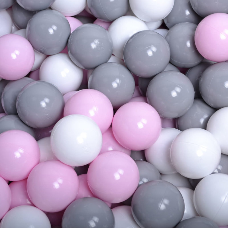 2'11" x 2'11" Ball Pit with 200 Play Balls, Pastel Pink/Gray
