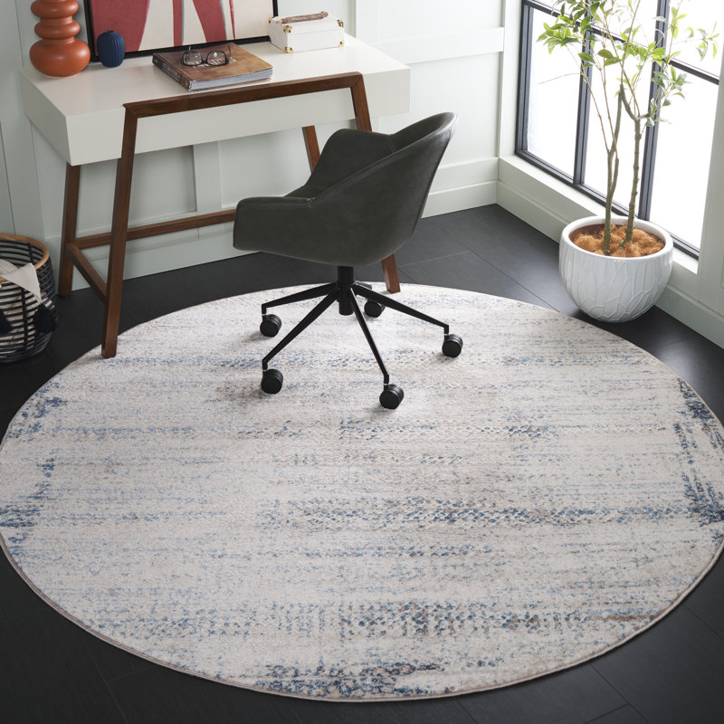 Tapis à performance abstraite Nourit, Rond 6 pi 7 po