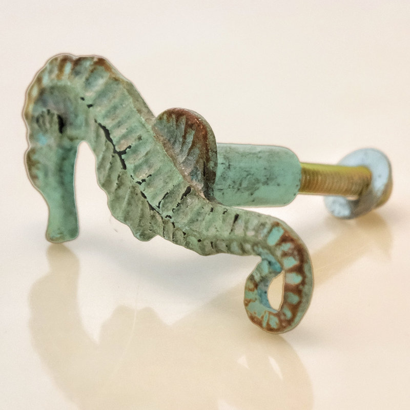 Pair of Vintage Seahorse Knobs ( Mirror Image - Set of 2) 