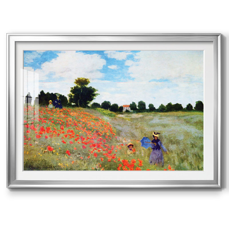 Coquelicots par Monet, Argent, H 30 po x l 44 po x P 1,5 po