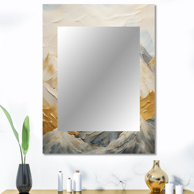 Alpine Mountain Harmony I - grand miroir de montagne, décor de miroir mural traditionnel unique, impression d'art en métal