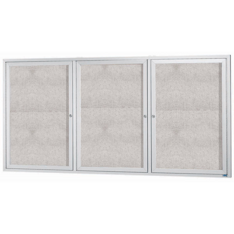 Tableau d'affichage mural extérieur pour l'extérieur, Aluminium anodisé satin transparent, Trois, H 36 po x l 72 po