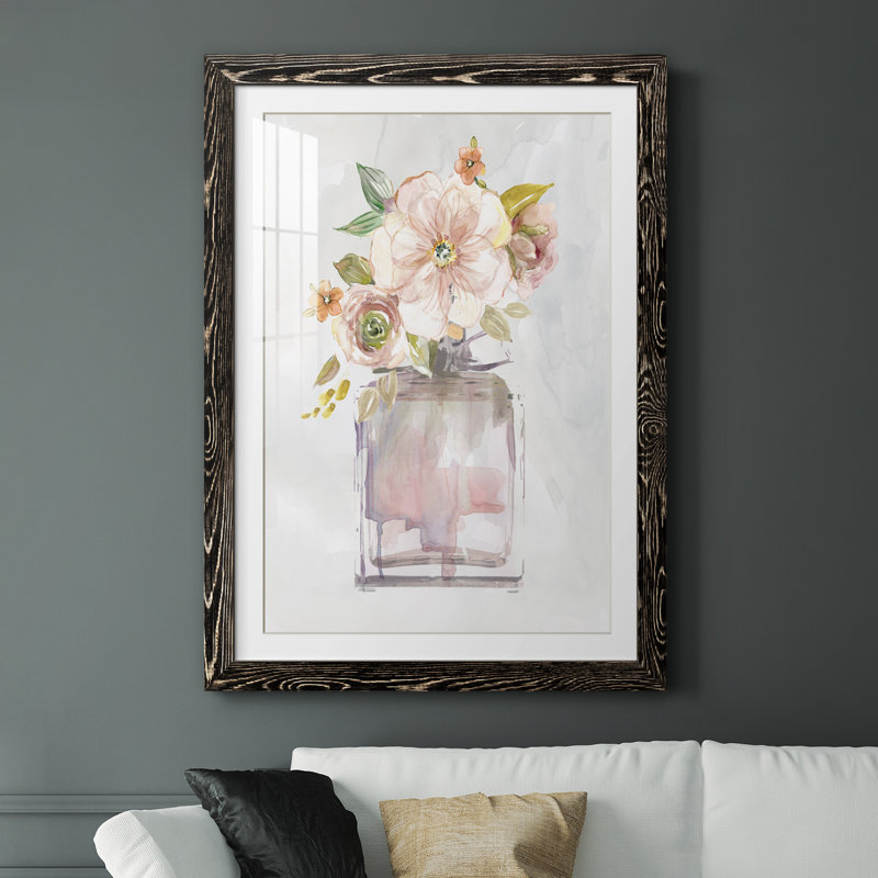 Mini Bouquet I - Peinture encadrée, H 37,5 po x l 27,5 po x P 1,5 po, Toile avec cadre noir