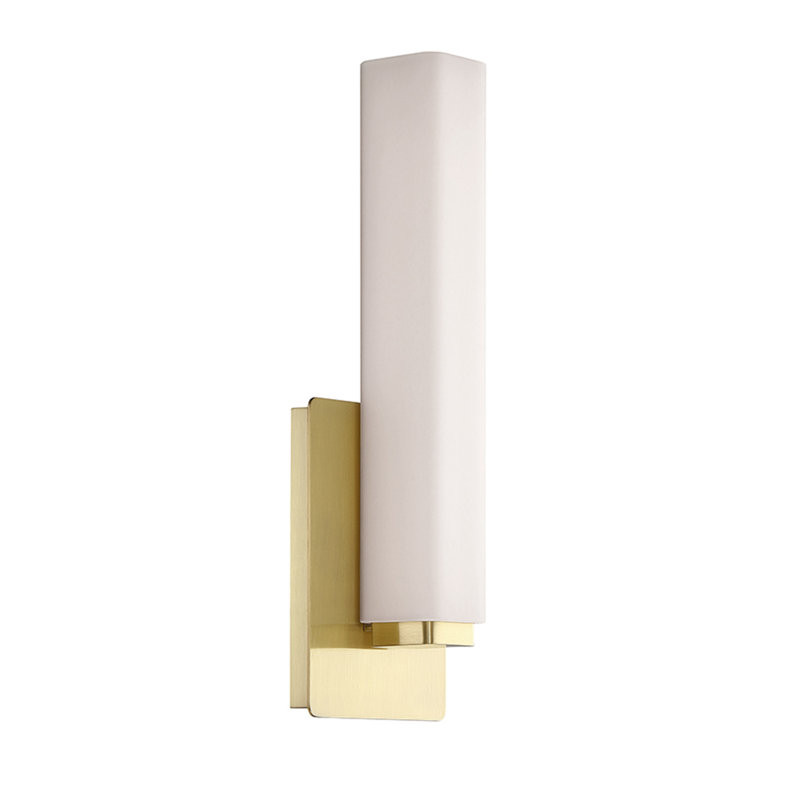 Applique murale pour salle de bain à DEL à intensité variable en laiton brossé 1 lumière vogue