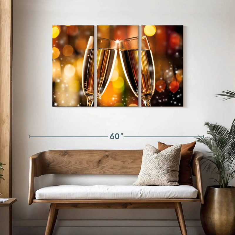 Yarlin Champagne Glasses Clinking, 28" H x 45" W