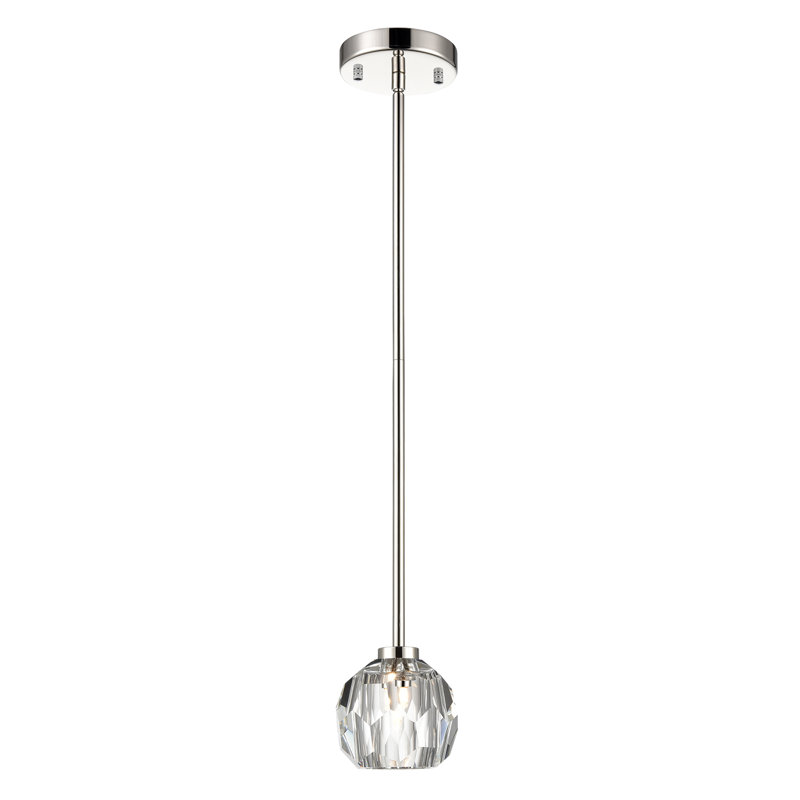 Polished Nickel Mini Crystal LED Pendant Light