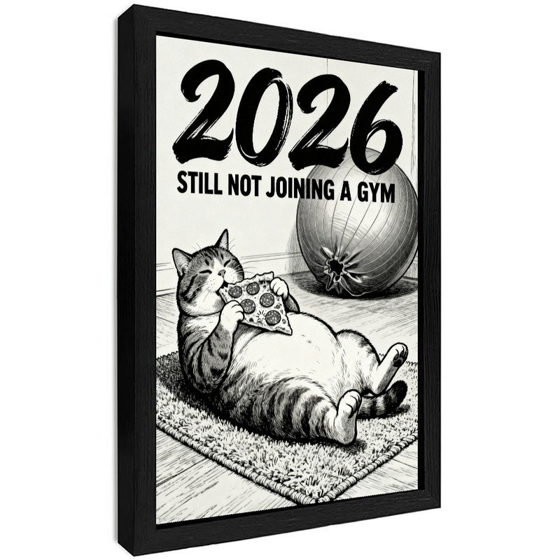 Reproduction d'art encadré noir et noir 2026, H 11 po x l 9 po