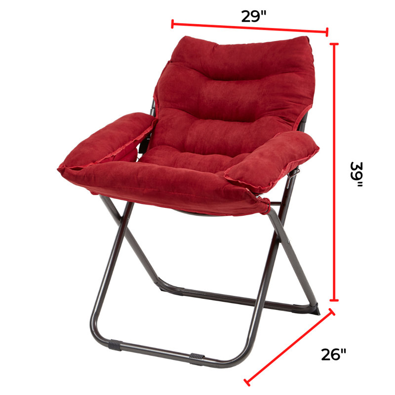 Upholstered Club Chair, Crimson Microfiber/Microsuede