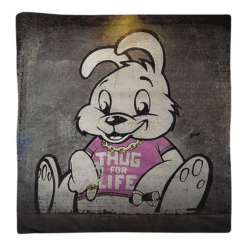 Serviette de table Banksy Graffiti Thug for Life Bunny, 22 po x 22 po, Polyester sergé