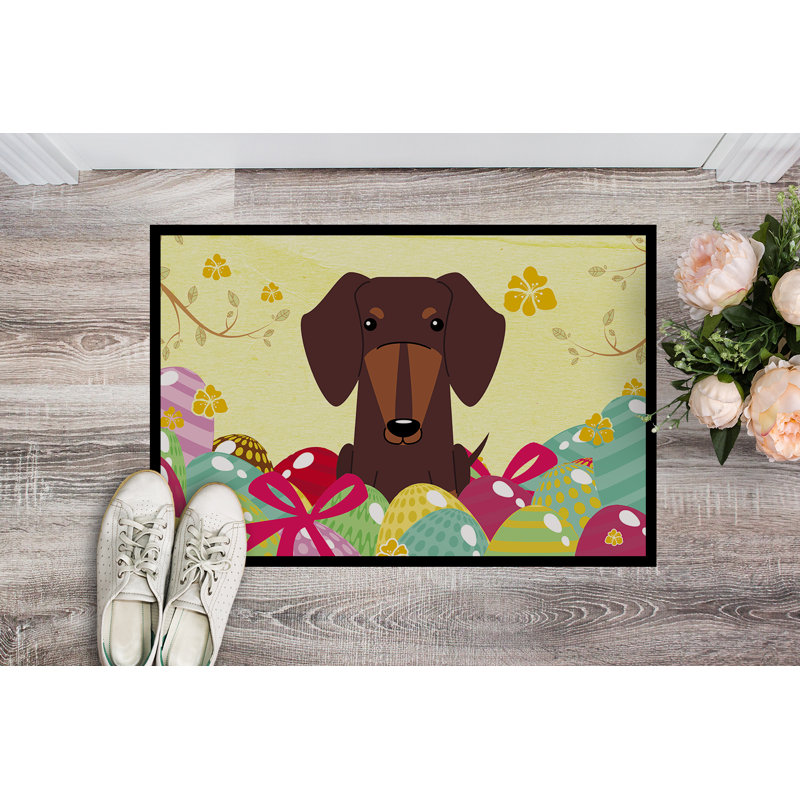 Tapis de porte d’extérieur antidérapant teckel Saroyan, Chocolat, l 24 po x L 36 po