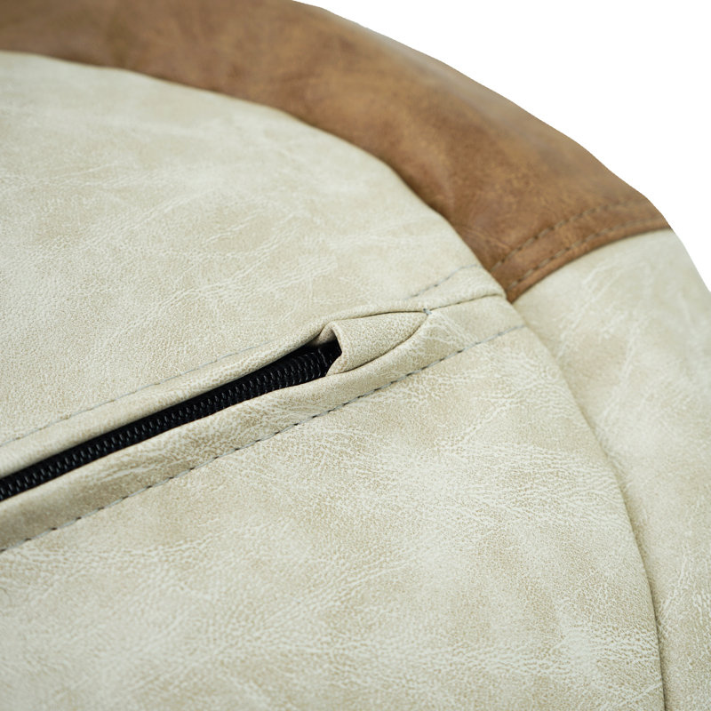 Standard Faux Leather Classic Bean Bag, Distressed Assorted Faux Leather, 19" H x 22" W x 22" D