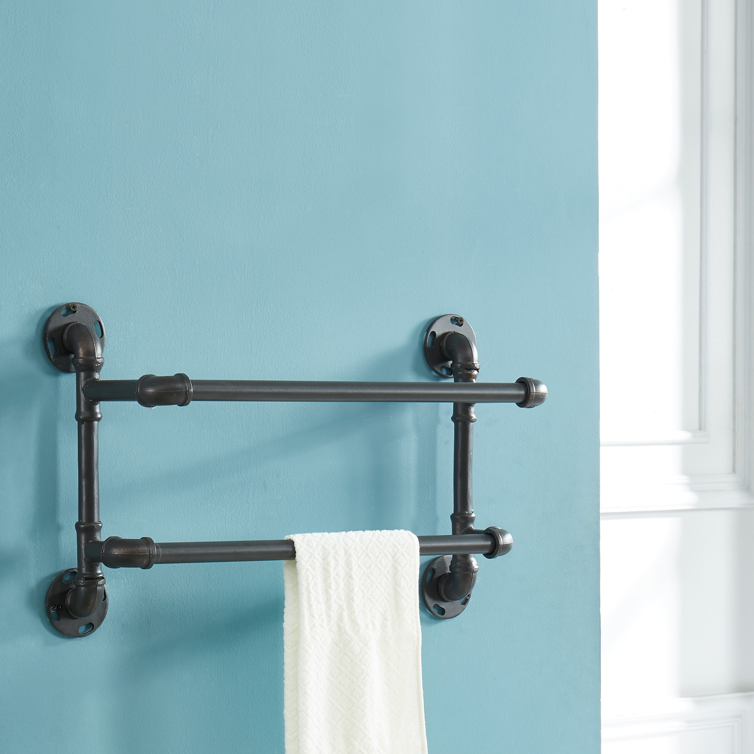 Plumbing pipe best sale towel rack