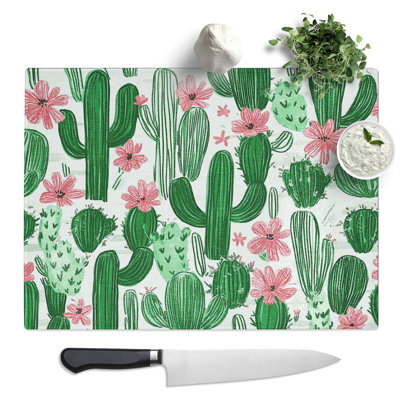 Cactus Art Vol.5  Glass Chopping Board