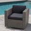 Chaise de patio pivotante avec coussins MP1 (simple, mélange de noir / gris foncé)