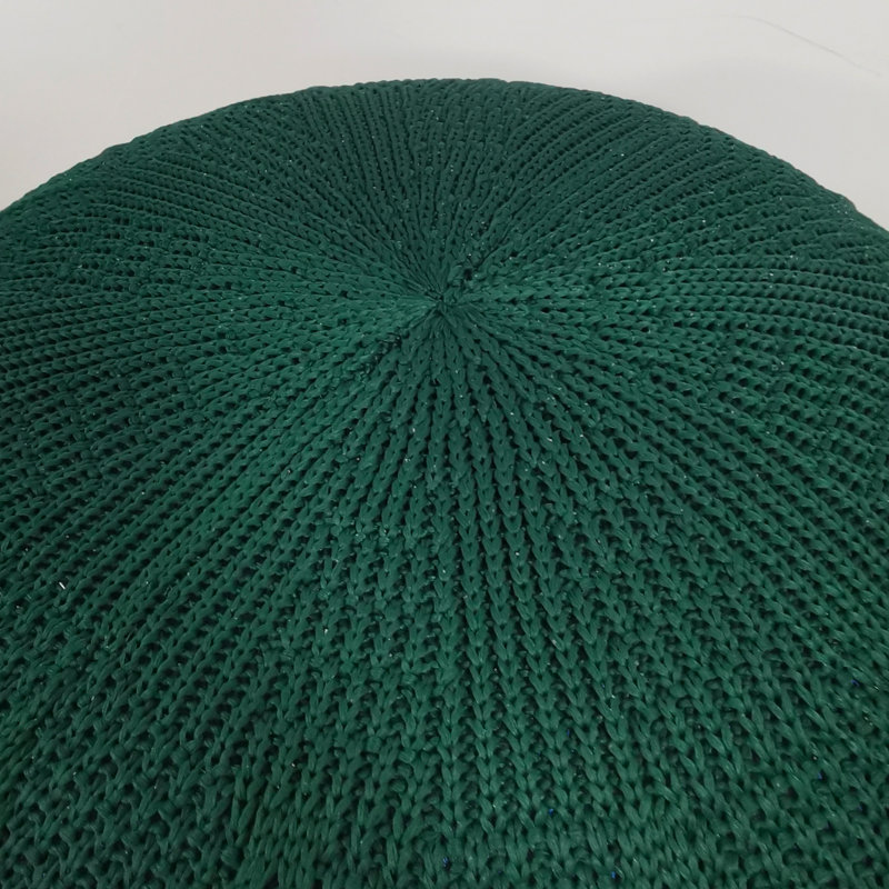 Upholstered Pouf, Navy Polypropylene/Olefin