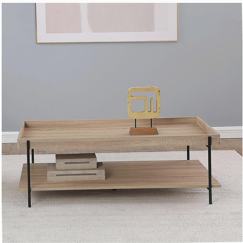 Miller Light Brown Rectangle Engineered Wood Coffee Table