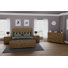 Structure de lit Goichi avec 2 tables de chevet et commode