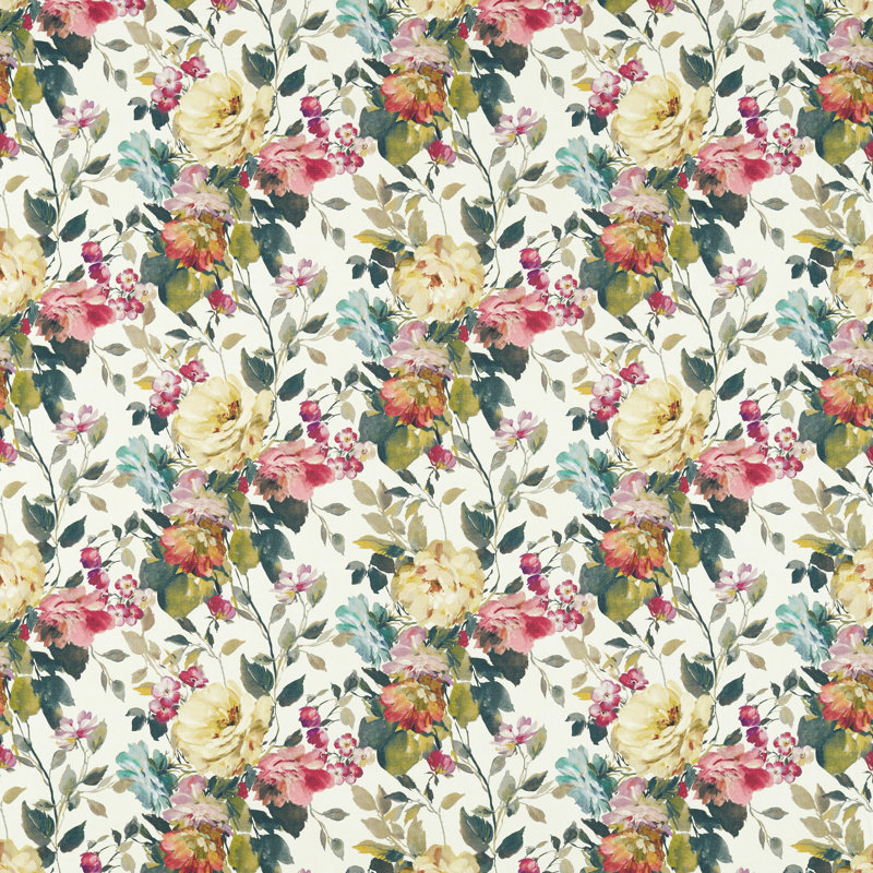 Exotica 2 Bloom Performance Fabric, Yellow/Pink/Blue