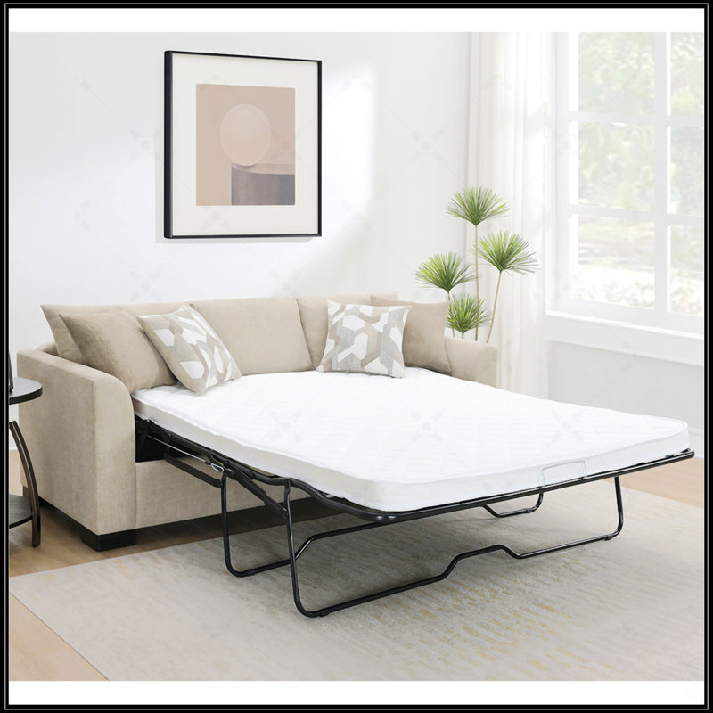 Canapé-lit modulaire rembourré Pacheco avec confort polyvalent et design contemporain, Chameau