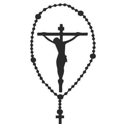 Décalcomanie murale crucifix rosary