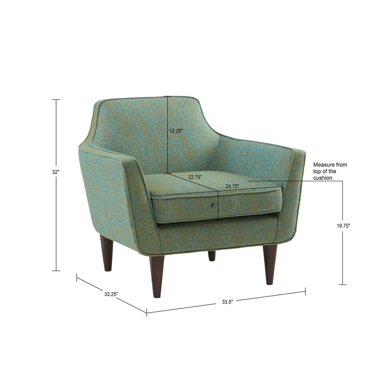Chaise d'appoint Annastin Mid Century, Mélange de polyester bleu / vert