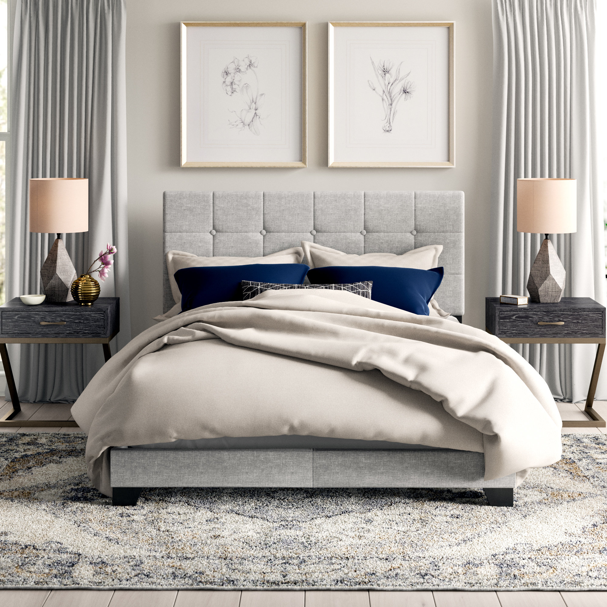 Cloer tufted store upholstered standard bed