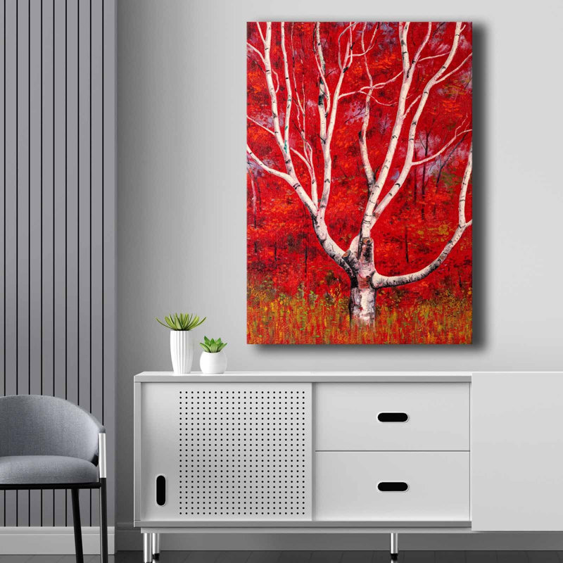 Superbe peinture décorative sur toile, 27,6 po x 39,4 po | 100% toile (épaisseur: 0,1 pouce) et cadre 100% bois de pin (épaisseur: 0,9 pouce) | Couleurs éclatantes de rouge, de crème, de jaune et de brun | Parfait pour la décoration de la maison et du bureau