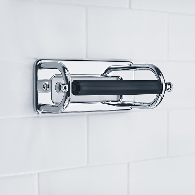 Porte-papier hygiénique mural Classic, Chrome poli / noir