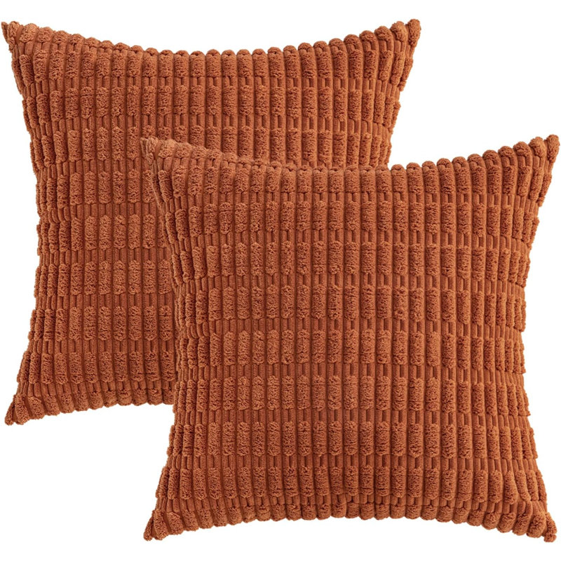 Polyester Twill Geometric Shapes - Set of 2, Rust