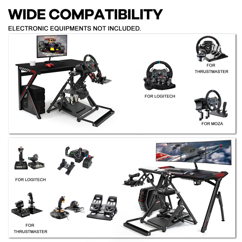Anman Flight Racing Sim Cockpit Fit Logitech G29 G920 G923 GPRO Thrustmaster, Not Include Steering wheel & Wheels & Pedals and Shifter Handbrake