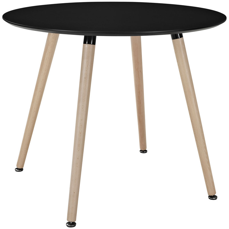 Contemporary 36" Round Beechwood Dining Table in Black