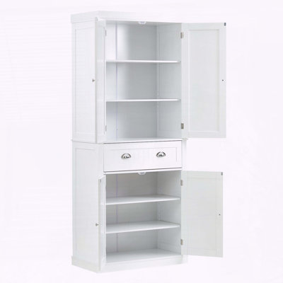 72" Kitchen Pantry Storage Cabinet with Doors, Drawer, and Adjustable Shelves