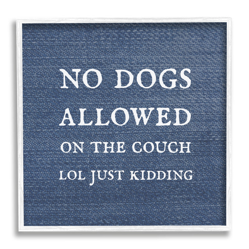 No Dogs Perm Just at-071, H 24 po x l 24 po x P 1,5 po, Giclée encadrée blanc bord de mer