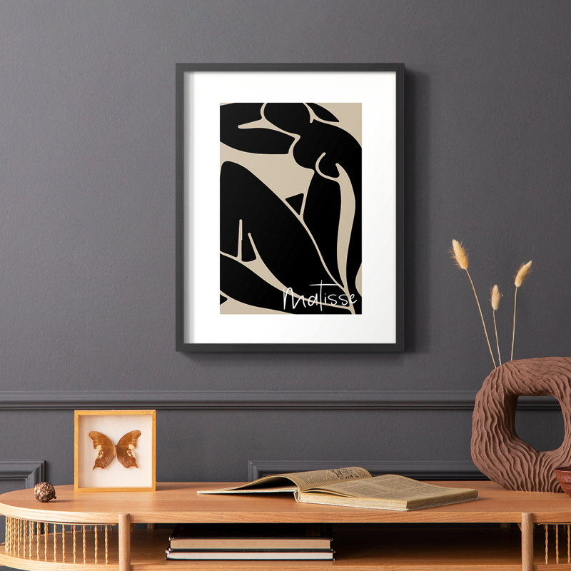 Matisse CCCCI, reproduction encadrée - bois massif, Noir, H 28 po x l 22 po