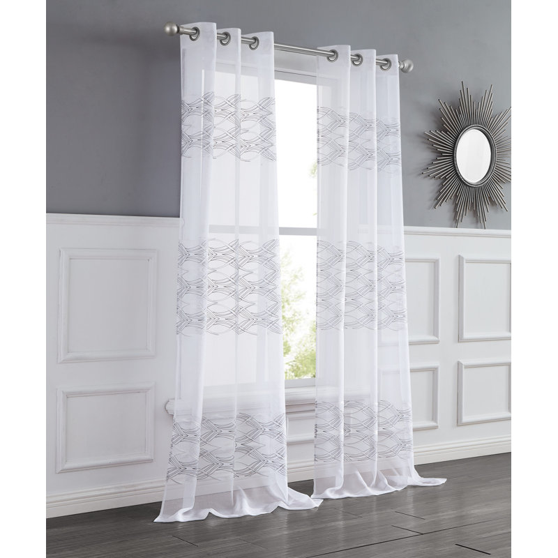 Sheer Curtains / Drapes Pair, 38" W x 84" L