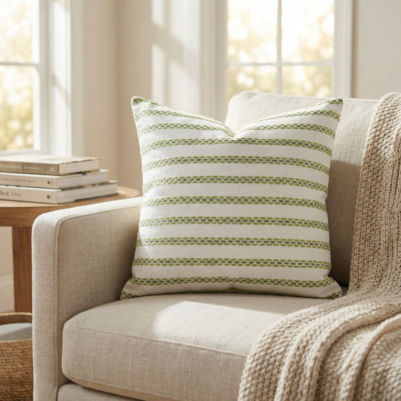 Coussin fait main Winding Road Zest, H 18 po x l 18 po