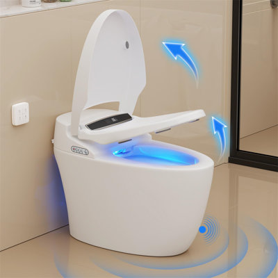 Toilette intelligente avec siège chauffant et veilleuse, couvercle / siège à ouverture automatique, ADA