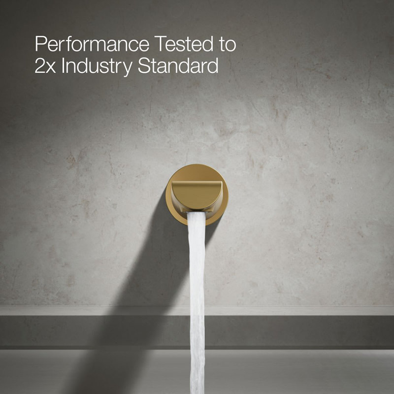 Avid Wall-Mount Bath Spout, Vibrant Brushed Moderne Brass