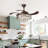 Kaelig 42" Crystal  Invisible Ceiling Fan Light with Remote Control, Retractable Fan Blades