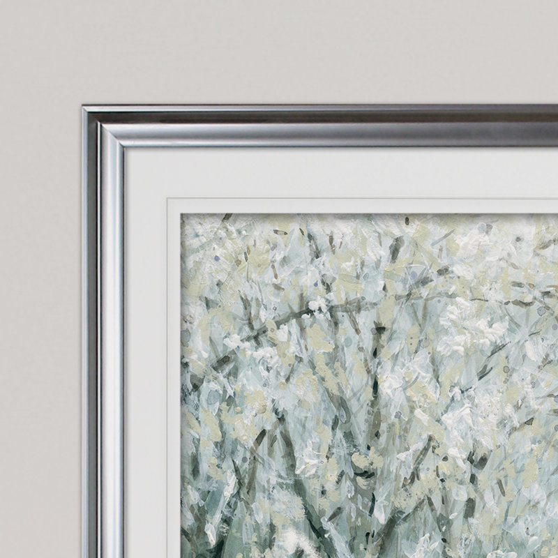 Reproduction « Winter Mist » Arfah, Impression encadrée, H 28 po x l 38 po, Argent