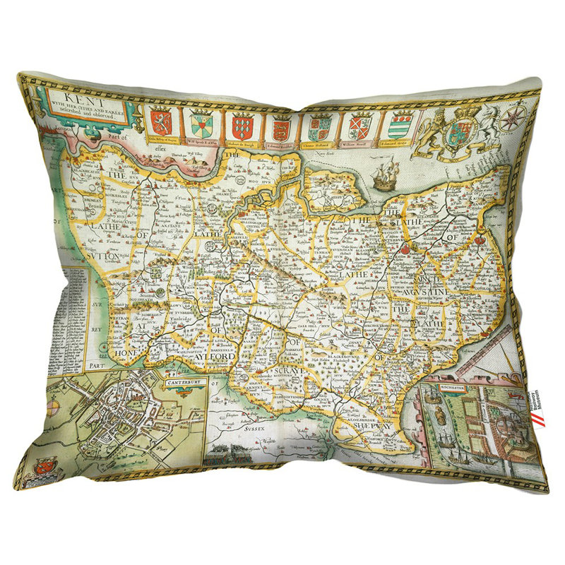 Map of Kent 1616 British Library Cushion
