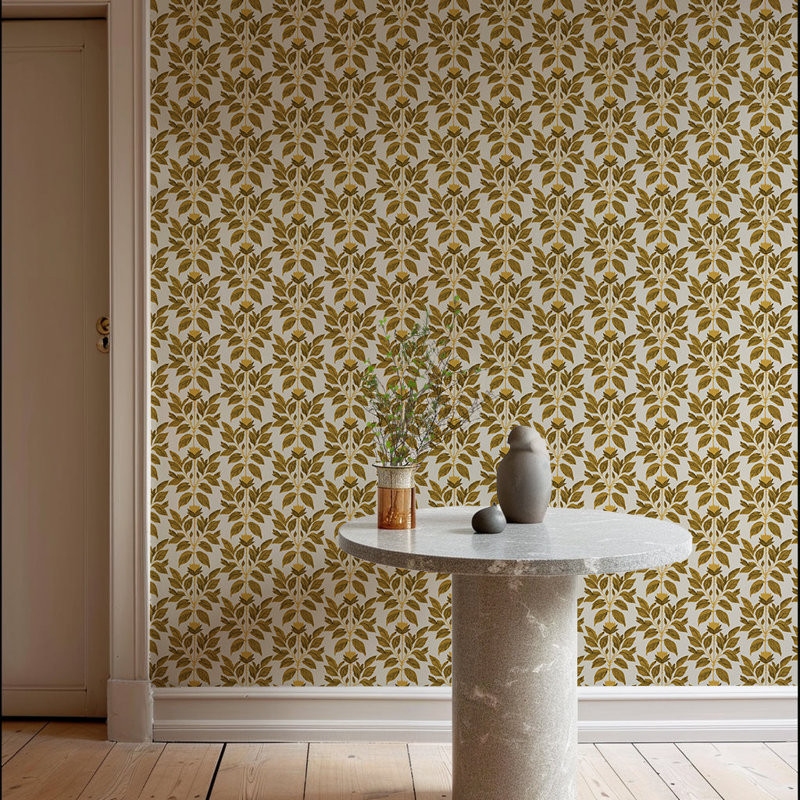 Papier peint floral Wayward Petal - Safran