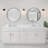 73 Inch Cultured Marble Vanity Top Two Sinks with Backsplash, White-86627097