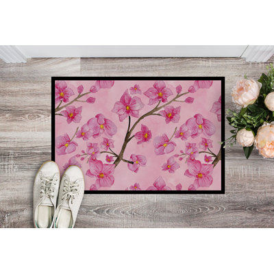 Tapis de porte extérieur anti-dérapant fleur Belinda
