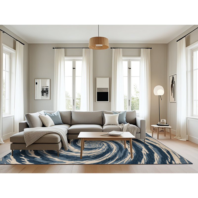 Tapis gris lavable à la machine, Rectangulaire 8 pi x 12 pi