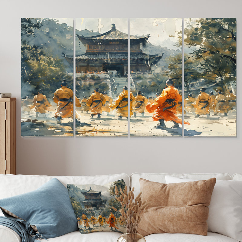 Martial Arts At The Shaolin Temple II - Martial Arts, ensemble d'art sur toile, H 32 po x l 64 po