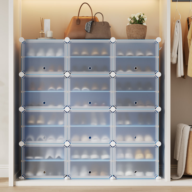 48 Pair Shoe Rack, Blue
