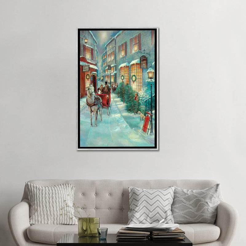 «Christmas Memories» par Ruane Manning - reproduction d'art, Toile avec cadre argenté, Aucun mat