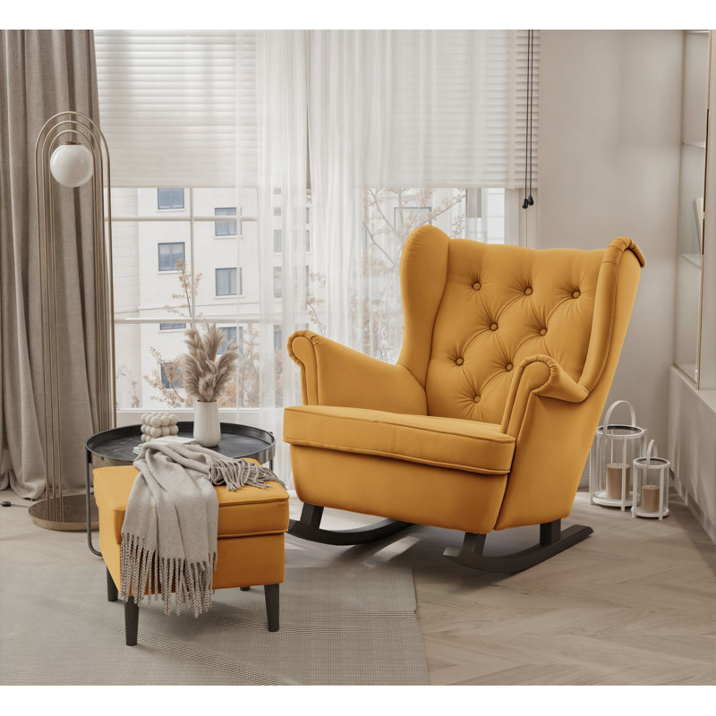 Rocking Chair, Yellow, Black